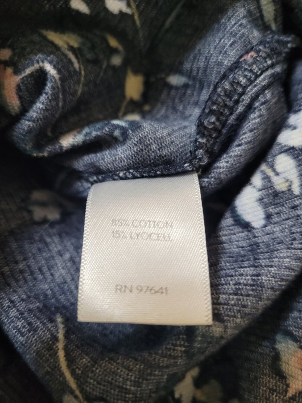 J. Jill Navy Blue Floral Corduroy Button Down Blouse Top Medium Coastal Grandma - Picture 5 of 10